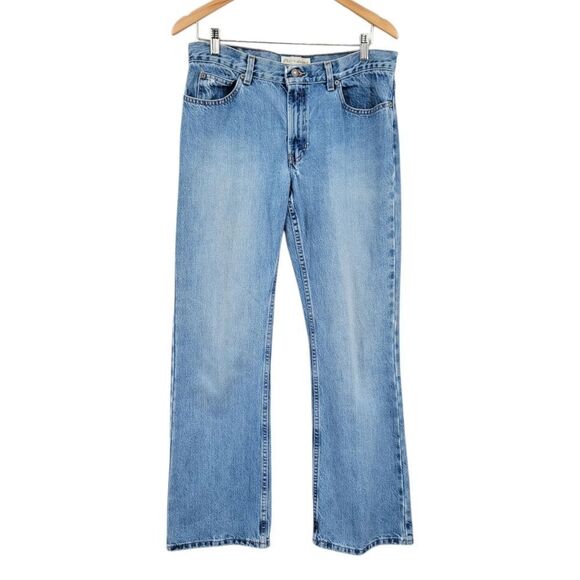 Old Navy Vintage 90s Y2K Low Rise Flare  Blue Jeans Denim Women's Distressed - Picture 1 of 13